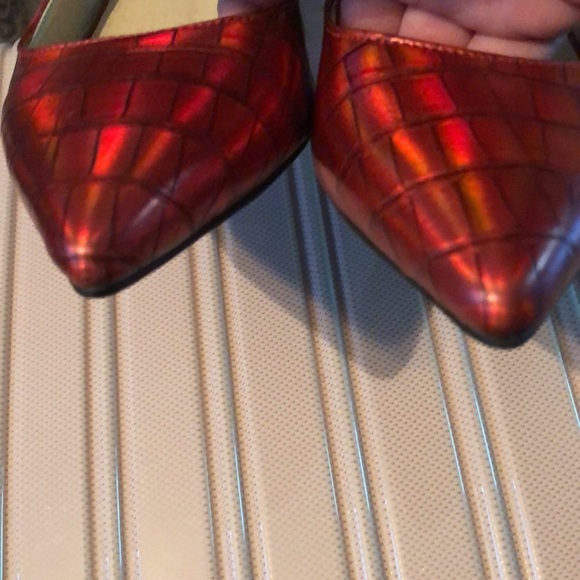 NWOB red block heel sling backs - Picture 2 of 8